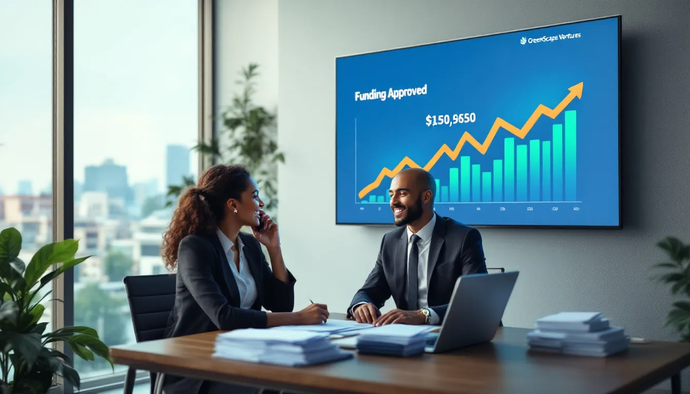 An online lender is depicted providing funding solutions to a cannabis business, focusing on supporting the financial and business needs of cannabis business owners. The image emphasizes the importance of securing cannabis business loans for growth and cash flow management within the cannabis industry.