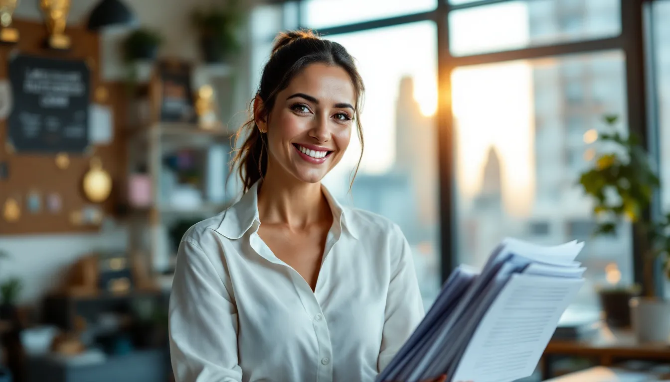 A small business owner stands proudly in front of their local branch, holding a loan approval letter with a triumphant smile, symbolizing the successful completion of the application and approval process for a substantial business loan. This moment reflects the potential for growth and financial protection, showcasing the importance of good business credit scores and the right financing options for small businesses.
