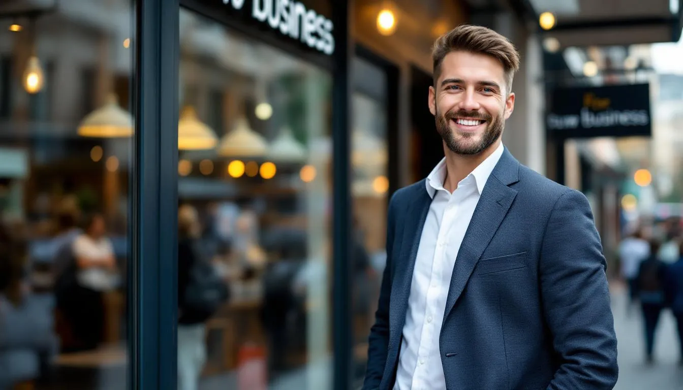 A small business owner stands confidently in their shop, smiling and holding a document that represents their recent approval for an SBA loan. The image conveys a sense of success and optimism, reflecting the positive impact of the Small Business Administration's loan program on small business owners.