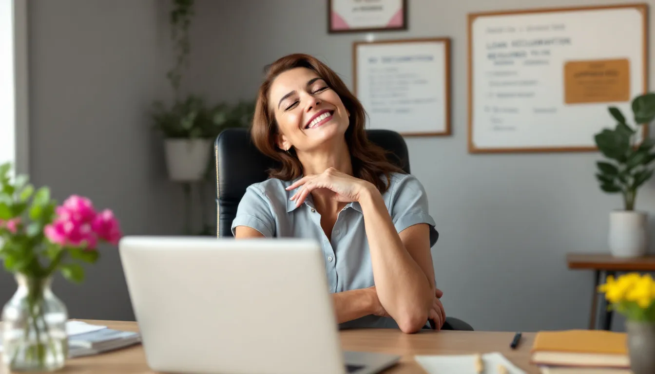 A small business owner stands with a satisfied expression, holding a document that signifies the approval of a no doc business loan, which requires less paperwork compared to traditional loans. This moment reflects the ease of the loan application process and the relief of securing funding without extensive financial documentation.