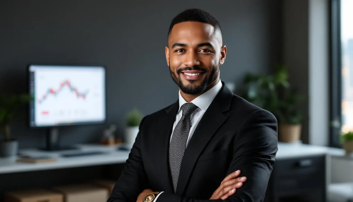 A confident small business owner stands proudly, reflecting on their recent success in securing a small business loan, which will provide the necessary capital for business growth and financial stability. The image captures the essence of entrepreneurial achievement and the importance of financial resources for small businesses.