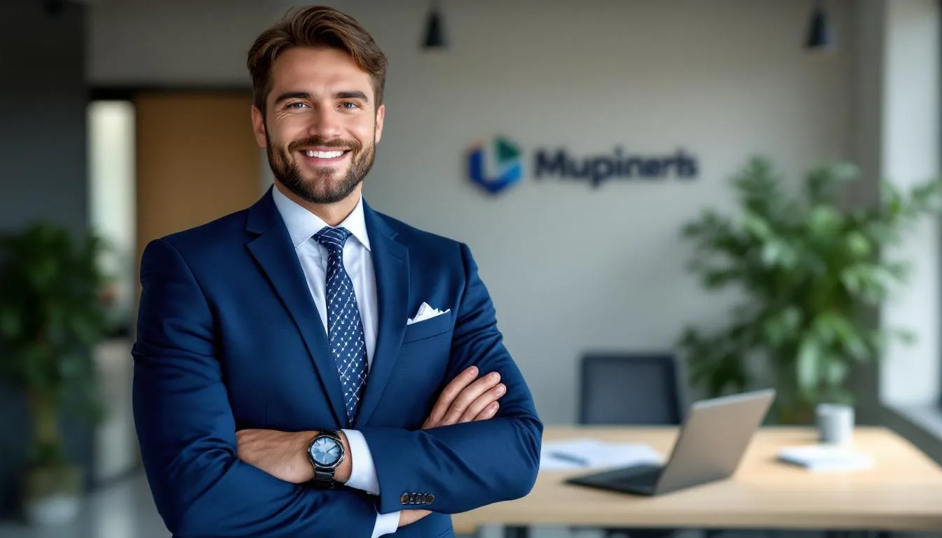 A confident small business owner stands in their office, smiling with documents in hand, symbolizing their success after securing a cash flow loan. The image reflects their strong financial health and ability to generate sufficient revenue, highlighting the importance of cash flow financing for small businesses.