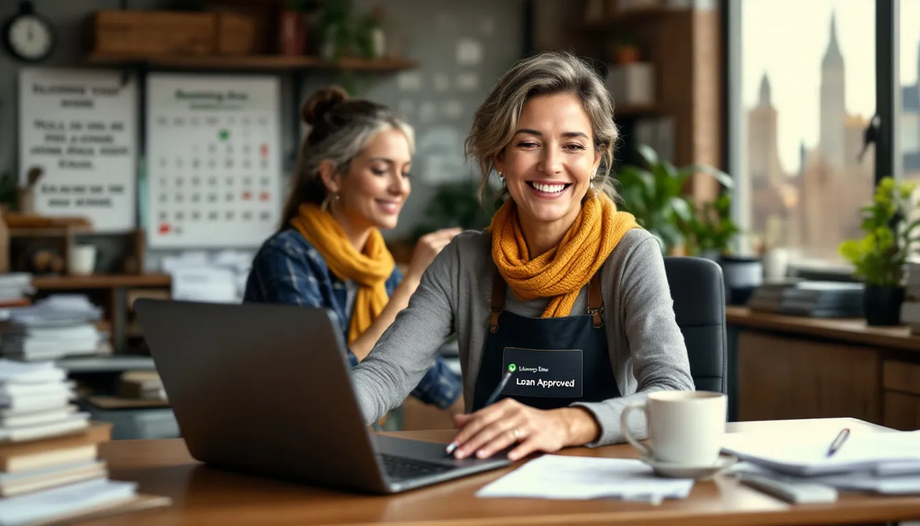 A small business owner is joyfully receiving an online business loan to enhance their company's cash flow and support high cash flow growth. This funding aims to create a steady income stream and bolster their financial health for future business ventures.