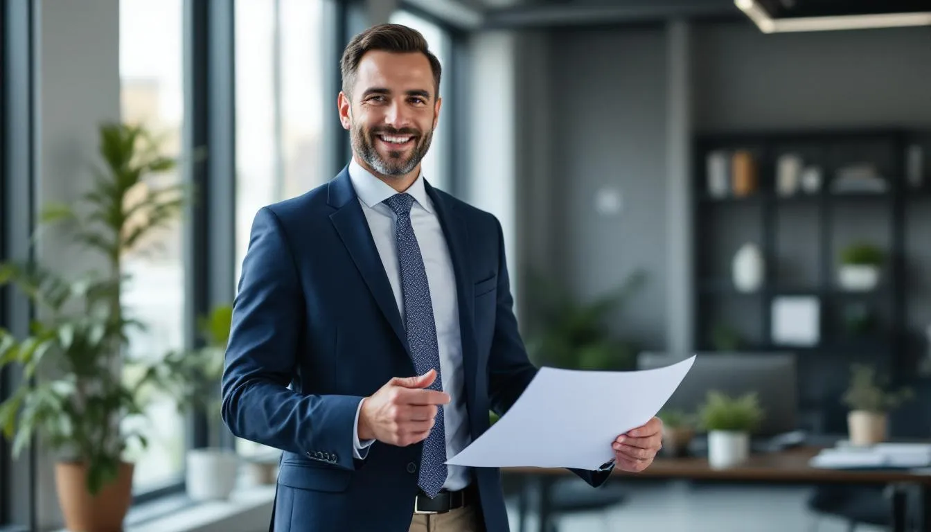 A confident small business owner stands proudly, having successfully secured a business acquisition loan to purchase a new business, symbolizing growth and success in their entrepreneurial journey. The image captures the essence of business acquisition financing and the determination needed to navigate the loan application process.