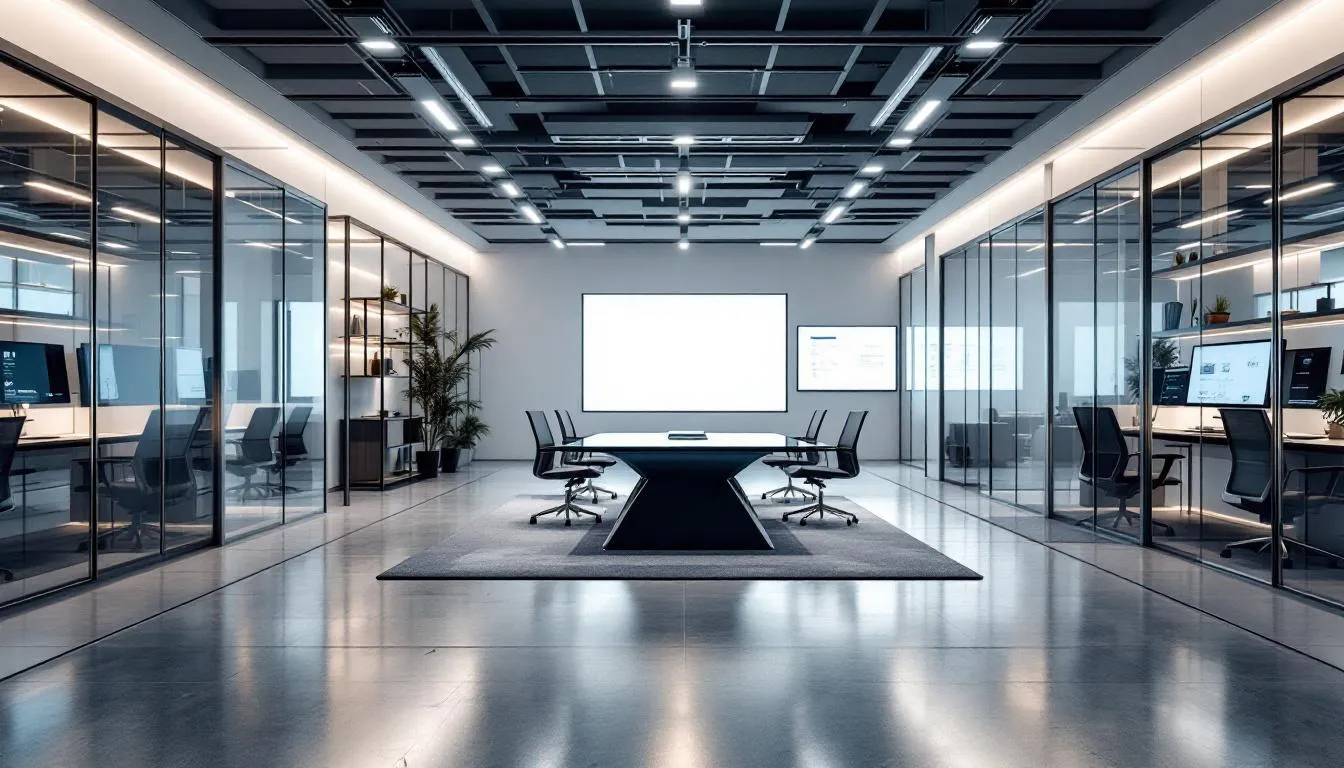 A modern business office showcases sleek office furniture and advanced technology, creating an efficient workspace ideal for business owners. This environment highlights the importance of office equipment financing solutions to meet various equipment needs while ensuring optimal cash flow and flexible payment options.