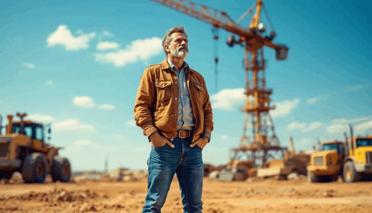 What is a Land Development Loan - The image depicts a construction business owner at a job site, overseeing the land development process for a new property, symbolizing the pursuit of land development loans and the careful planning required for successful real estate development. The scene captures the essence of construction and investment in raw land, highlighting the importance of financial documents and comprehensive business plans in achieving project goals.