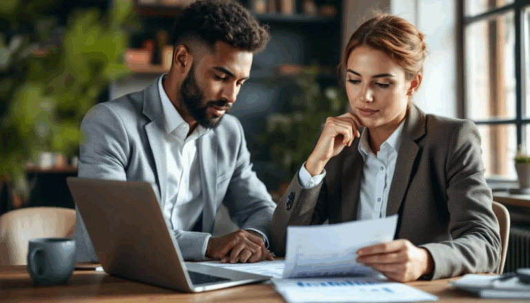 How to Use Business Credit to Buy Real Estate - A small business owner is contemplating the question, "How to use business credit to buy real estate?", weighing various financing options such as business loans and lines of credit. The image captures the thoughtful expression on their face as they consider the implications of their personal credit score and financial stability on potential real estate investments.